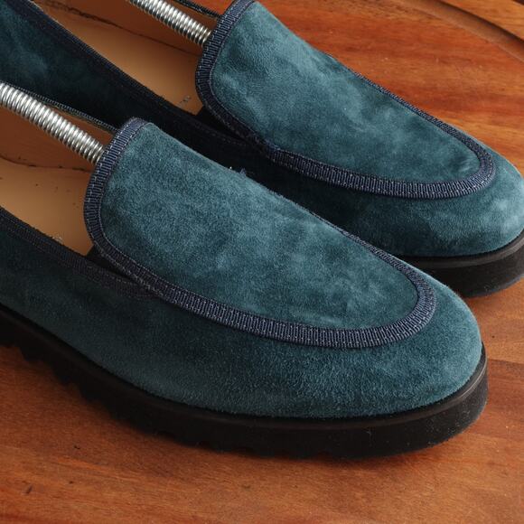 Ron White Loafers Womens Size EU 41 US 10 Turquoise Slip On Comfort Shoes Italy - Picture 4 of 13